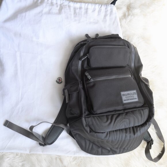 Moncler Salehe Bembury Canvas Backpack Black Authentic NWOT - Picture 12 of 12
